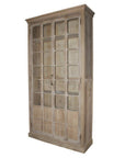 Clairmont - Wood 95" Glass Almirah - Light Brown