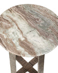 Warner - Indoor-Outdoor Side Table - Antiqued Champagne / White