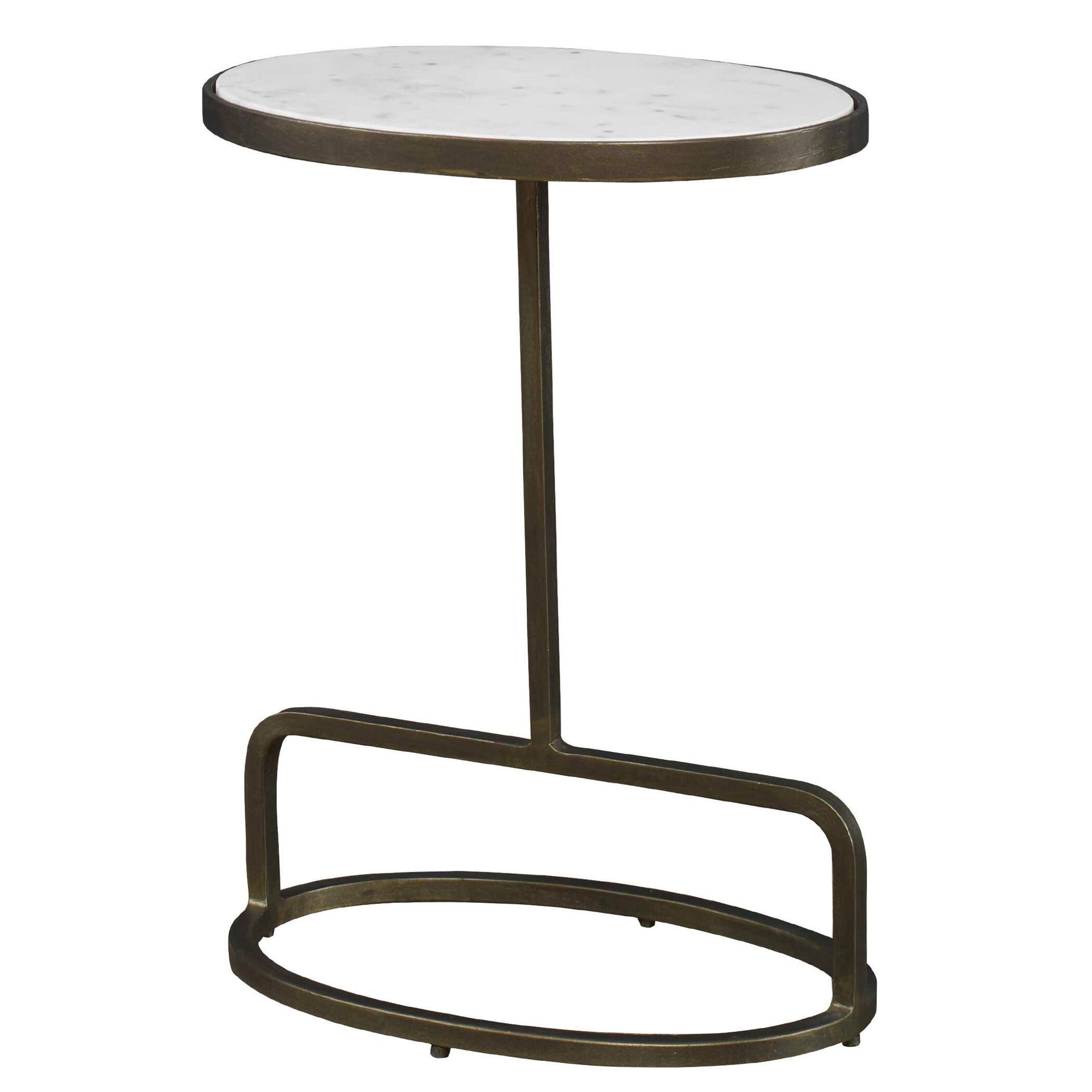 Jessenia - Marble Accent Table - White
