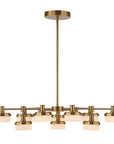 Wedge - 12 Light LED Brass Chandelier - White / Gold