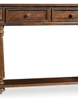 Leesburg - Demilune Hall Console - Dark Brown