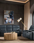 MS - Riverton Power Sofa With Power Headrest And Lumbar - Black
