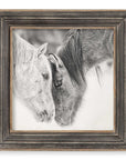 Custom Black And White Horses - Print - Dark Brown