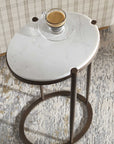 Mercier - Round Marble Accent Table - Brass / White