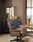 Melange - Geneva Accent Drawer Chest - Blue / Medium Walnut