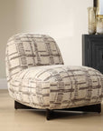 Evans - Modern Armless Accent Chair - Beige / Brown
