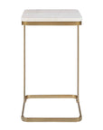 Tylan - Marble Accent Table - Brass / White
