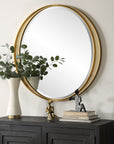 Rhodes - Gold Round Mirror