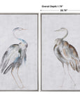 Summer Birds - Framed Art (Set of 2) - Pearl Silver