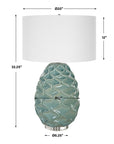 Laced Up - Sea Foam Glass Table Lamp