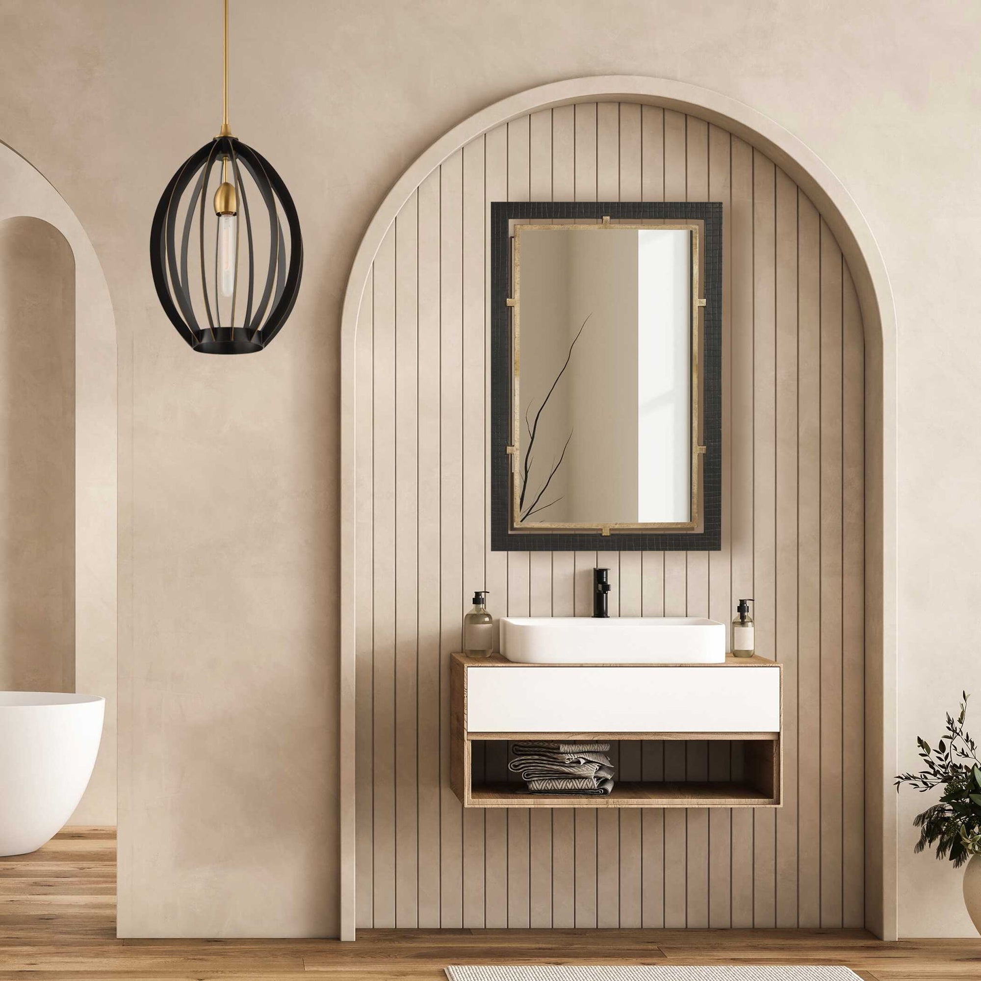 Guerra - Mirror - Walnut &amp; Brass