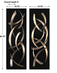 Brushstrokes - Metal Wall Art (Set of 2) - Black