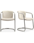 Freeman - Chrome Frame Dining Chair (Set of 2) - Blended Cream