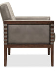 CC - Carverdale Leather Club Chair With Wood Frame