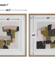 Color Block - Framed Prints (Set of 2) - Light Brown
