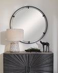 Cashel - Round Iron Mirror - Black