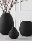 Hearth - Matte Black Vases (Set of 3)