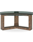 Ignis - Round Glass Coffee Table - Brown / Woodtone