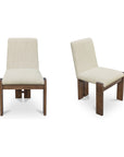 Mia - Dining Chair (Set of 2) - Beige / Dark Brown