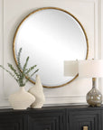 Sutton - Aged Gold Round Mirror