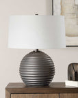 Chelsom - Ribbed Table Lamp - Gray