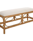 Laguna - Fabric Rattan Bench - White