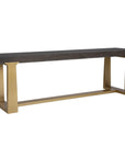 Voyage - Brass And Wood Bench - Gold