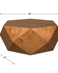Hughes - Geometric Coffee Table - Dark Brown