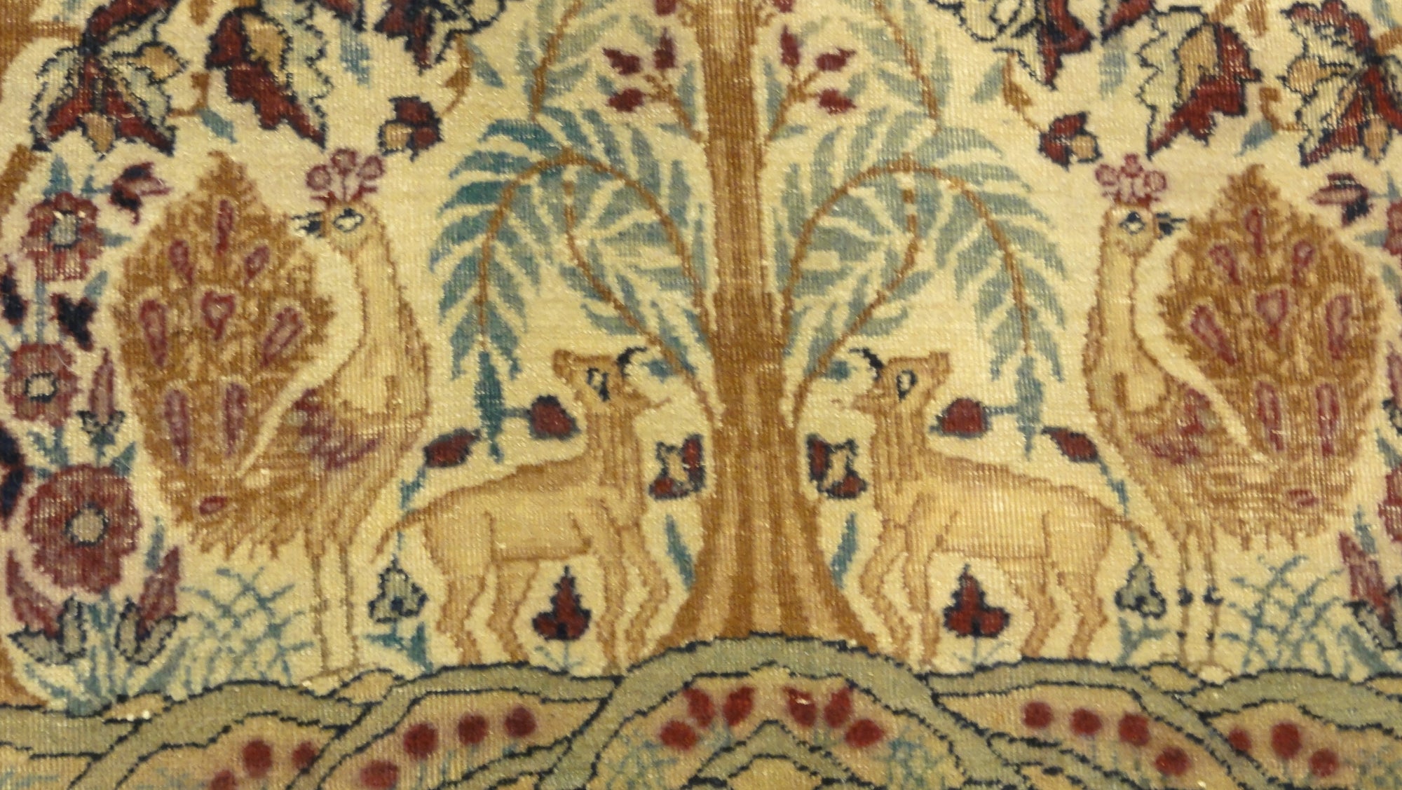 Antique Tree of Life Kerman Rug 34559