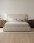 Simon - King Storage Bed - Flecked Beige
