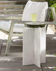 Olina - Marble Outdoor Accent Table - White