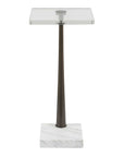 Pelton - Marble Glass Drink Table - Bronze / White
