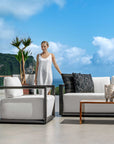 Remsen - Outdoor Lounge Chair - Black / Oyster