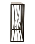 Reed - Travertine Console Table - Black & Light Brown