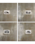 Historical Buildings - Framed Art (Set of 4) - Pearl Silver