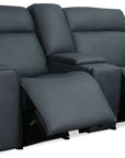 MS - Riverton Power Gliding Console Loveseat With Power Headrest And Lumbar - Black