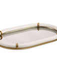 Cyprus - Leather Oval Tray - White