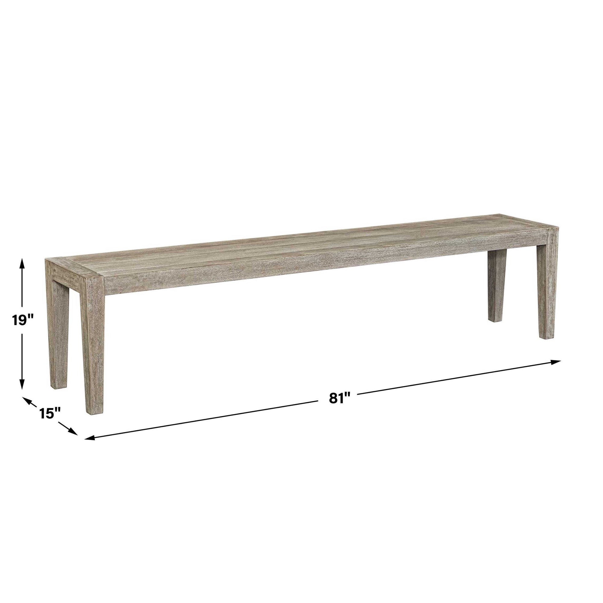 Kirkham - Wooden Outdoor Bench - Gray