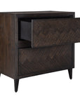 Abba - Herringbone Accent Chest - Dark Brown