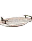 Stone And Twig - Indoor-Outdoor Tray - Gold / Gray / White