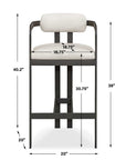 Kalmar - Outdoor Bar Stool - Black / White
