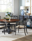 Charleston - Round Pedestal Dining Table With 1-20in leaf - Dark Brown