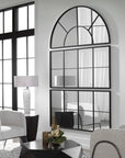 Rousseau - Iron Window Arch Mirror - Black