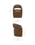 Barrow - Rolling Dining Chair Leather - Tan