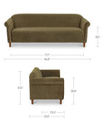 Harmony - Sofa Faux Mohair - Dark Green