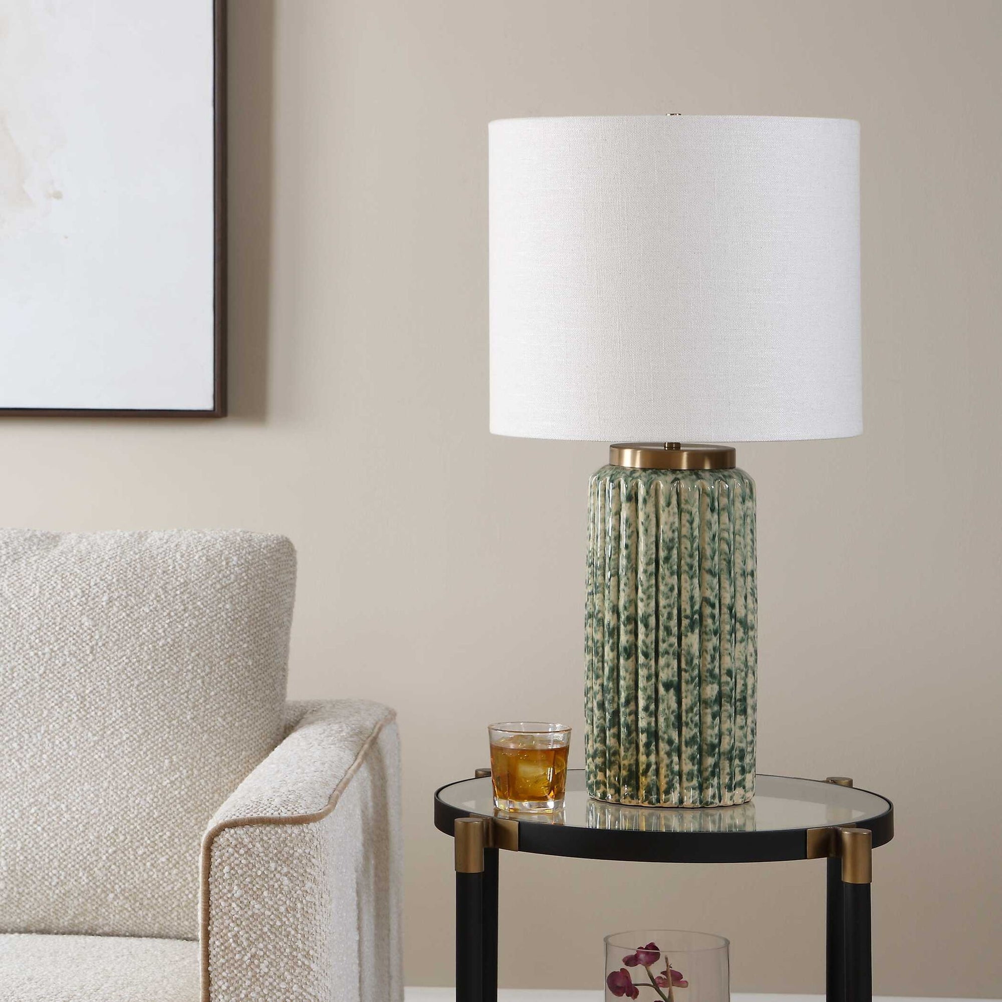 Hensley - Table Lamp - Ivory &amp; Green