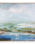 Lush Valley - Framed Canvas - Light Blue