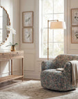 Ansel - Tapestry Swivel Chair - Green