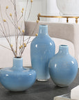 Celestial Frost - Vases (Set of 3) - Blue