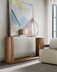 Eleana - Marble Top Console Table - Medium Wood